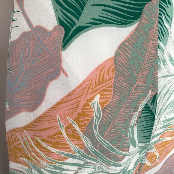 Blue Blush Tropical Print Jumpsuit Sleeveless Spaghetti Straps Cropped Wide Leg - Picture 4 of 15